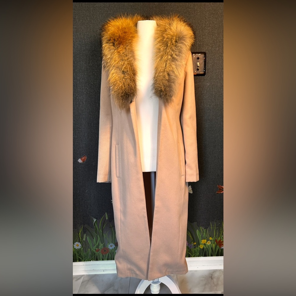 Abyss by Abby Tan Coat with Real Fur Collar